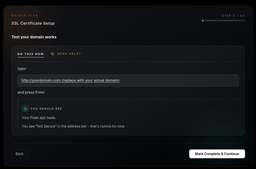 Certbot installation in terminal